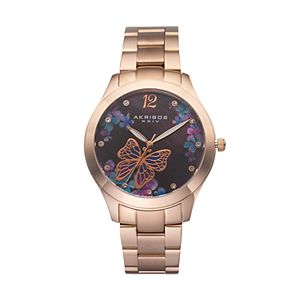 Akribos XXIV Women's Ornate Crystal Butterfly Watch