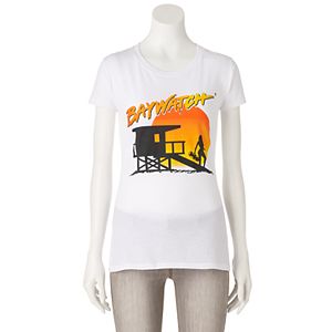 Juniors' Baywatch Sunset Silhouette Graphic Tee