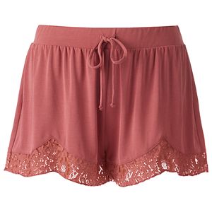 Juniors' Mudd® Lace Hem Shortie Shorts