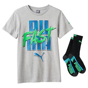 Boys 8-20 PUMA Tee & Sock Set