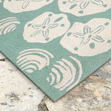 Liora Manne Front Porch Shell Toss Indoor Outdoor Rug 