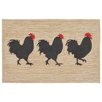Liora Manne Front Porch Roosters Indoor Outdoor Rug