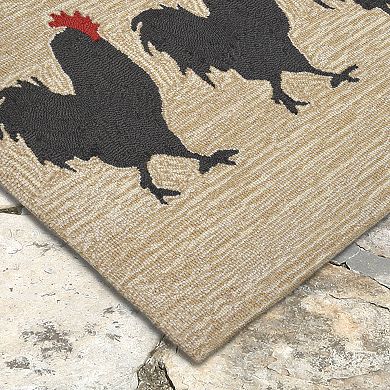 Liora Manne Front Porch Roosters Indoor Outdoor Rug