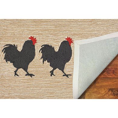 Liora Manne Front Porch Roosters Indoor Outdoor Rug