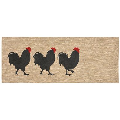 Liora Manne Front Porch Roosters Indoor Outdoor Rug