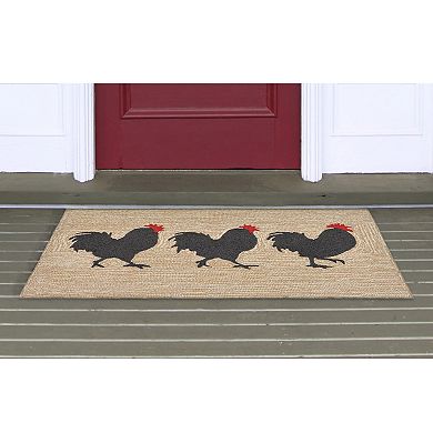 Liora Manne Front Porch Roosters Indoor Outdoor Rug