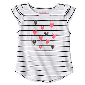 Toddler Girl Jumping Beans® Striped Heart Tee