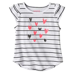 Toddler Girl Jumping Beans庐 Striped Heart Tee