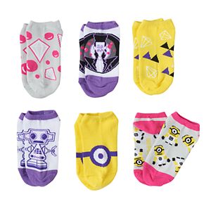 Girls 4-12 Despicable Me 6-pk. No-Show Socks