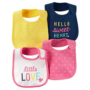 Baby Girl Carter's 4-pk. Polka-Dot & Graphic Bibs