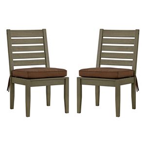 HomeVance Glen View Gray Patio Dining Chair 2-piece Set