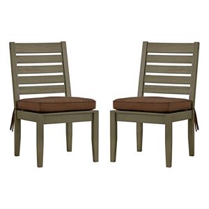 HomeVance Glen View Gray Patio Dining Chair 2-piece Set