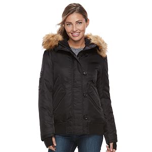 Women's S13 Dani Hooded Faux-Fur Trim Bomber Jacket