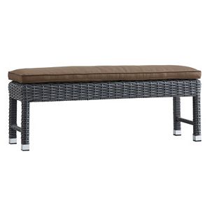 HomeVance Ravinia Charcoal Wicker Patio Bench