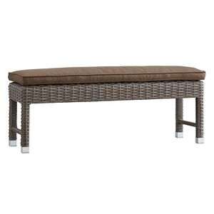 HomeVance Ravinia Mocha Wicker Patio Bench
