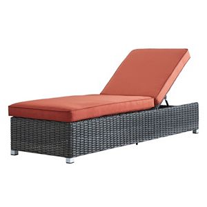 HomeVance Ravinia Charcoal Wicker Chaise Lounge Chair
