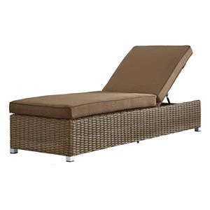 HomeVance Ravinia Mocha Wicker Chaise Lounge Chair