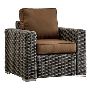 HomeVance Ravinia Charcoal Wicker Patio Arm Chair