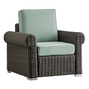 HomeVance Ravinia Charcoal Wicker Patio Round Arm Chair