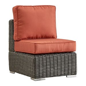 HomeVance Ravinia Charcoal Wicker Armless Patio Chair