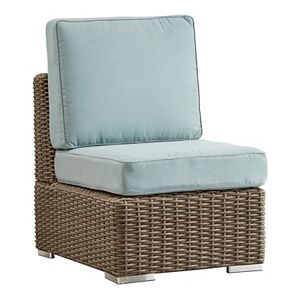 HomeVance Ravinia Mocha Wicker Armless Patio Chair