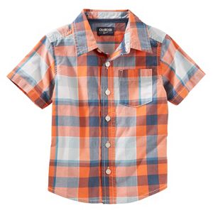 Boys 4-8 OshKosh B'gosh® Buffalo Check Short-Sleeved Button-Front Shirt