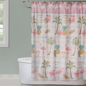Saturday Knight, Ltd. Flamingo Garden Shower Curtain