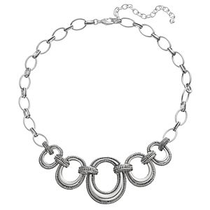 Napier Textured Oval Link Statement Necklace
