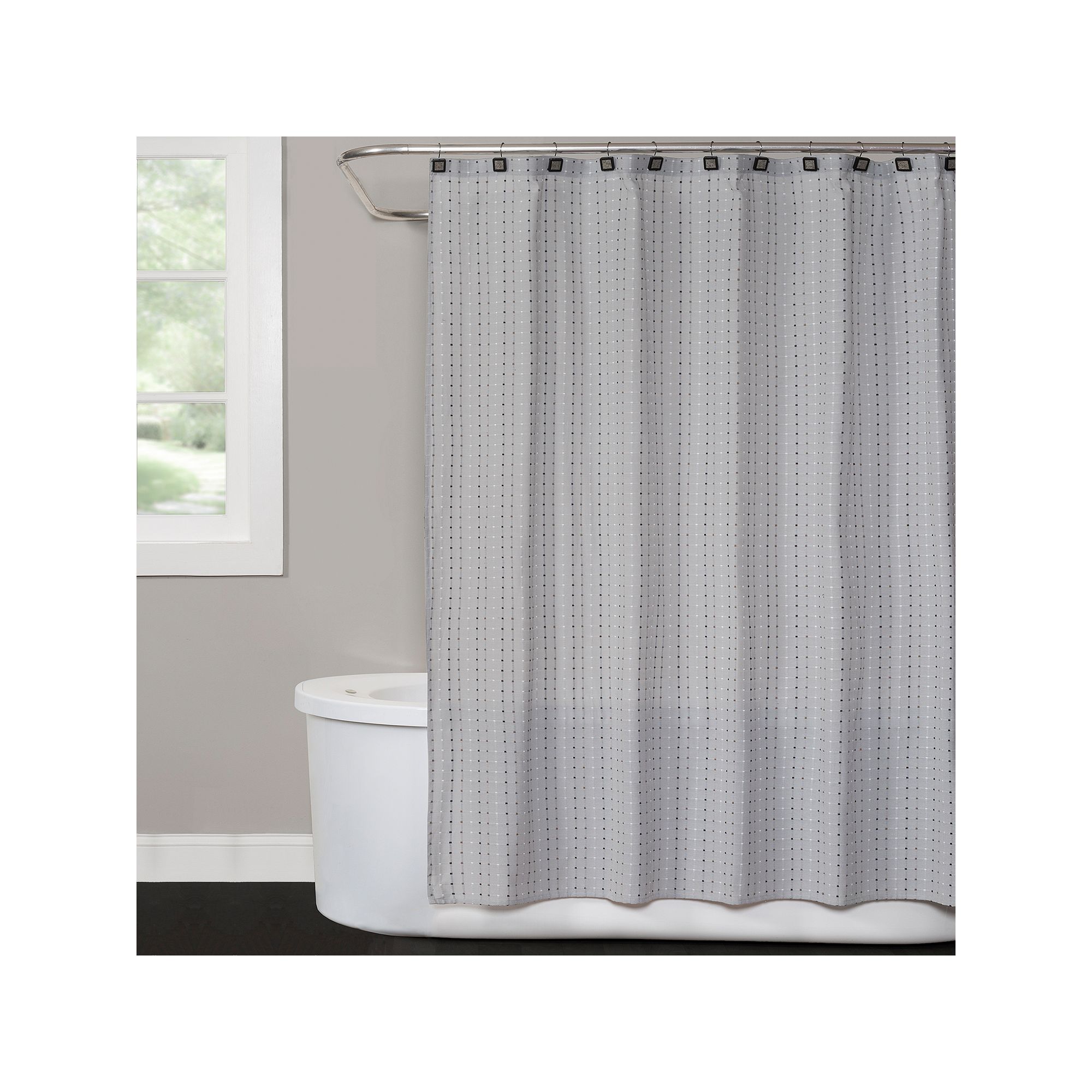 Saturday Knight, Ltd. Hopscotch Shower Curtain, Size: 72X72, Gray