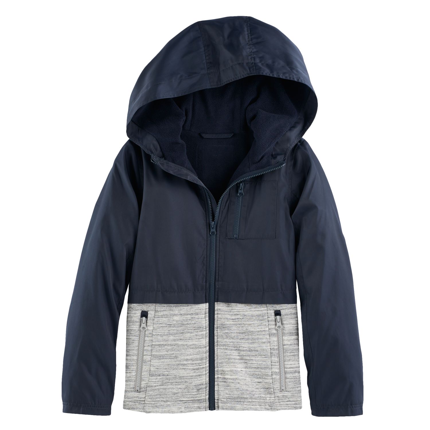 lined rain jacket with hood