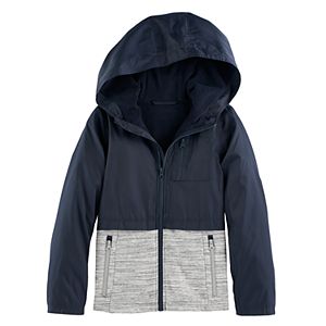 Girls 4-16 SO® Mixed Media Fleece Lined Rain Jacket