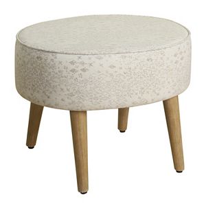 HomePop Mid Mod Oval Ottoman Stool