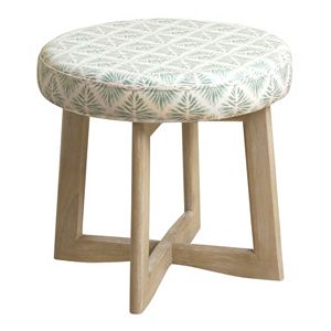 HomePop Mid Mod Round Ottoman Stool