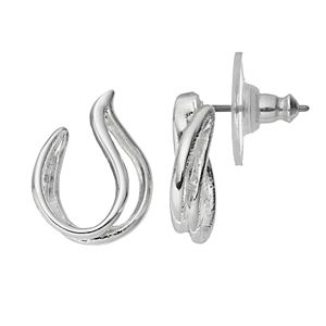 Napier Crisscross Teardrop Nickel Free Hoop Earrings