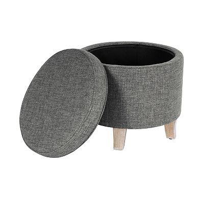 HomePop Cole Classics Round Storage Ottoman