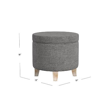 HomePop Cole Classics Round Storage Ottoman