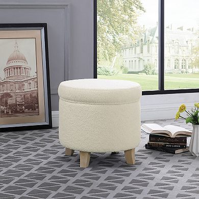 HomePop Cole Classics Round Storage Ottoman