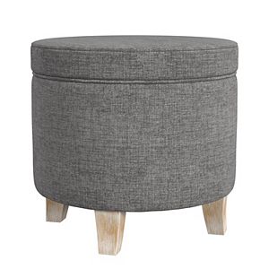 HomePop Cole Classics Round Storage Ottoman