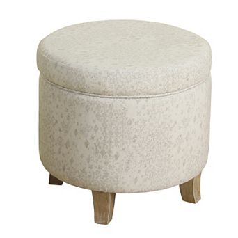 HomePop Cole Classics Round Storage Ottoman
