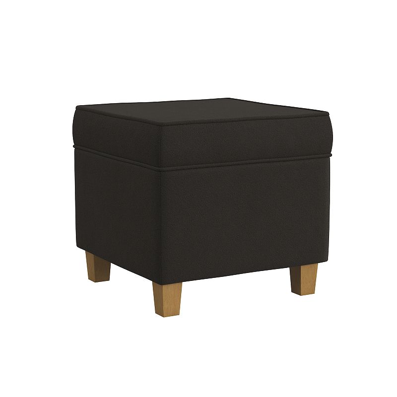 HomePop Cole Classics Square Storage Ottoman, Brown Brown