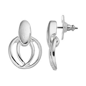 Napier Crisscross Nickel Free Door Knocker Earrings