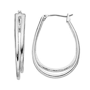 Napier Pear Nickel Free Double Hoop Earrings