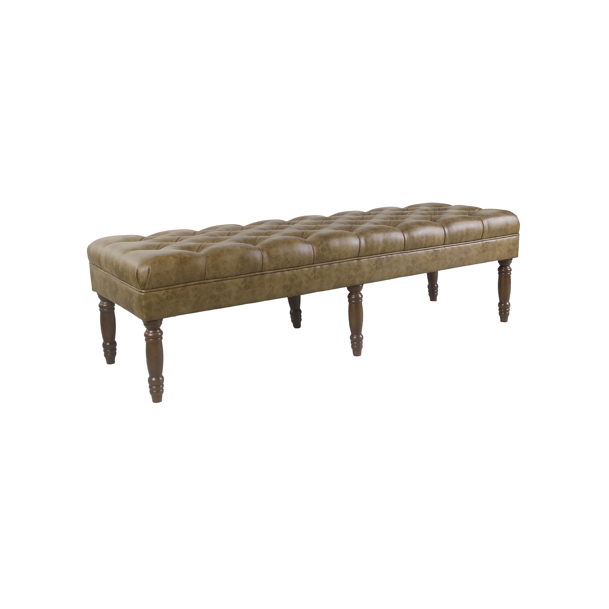 HomePop Layla Tufted Bench, Brown