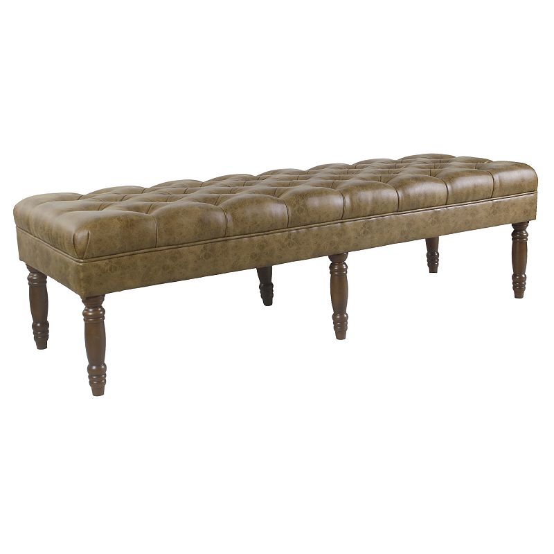 HomePop Layla Tufted Bench, Brown