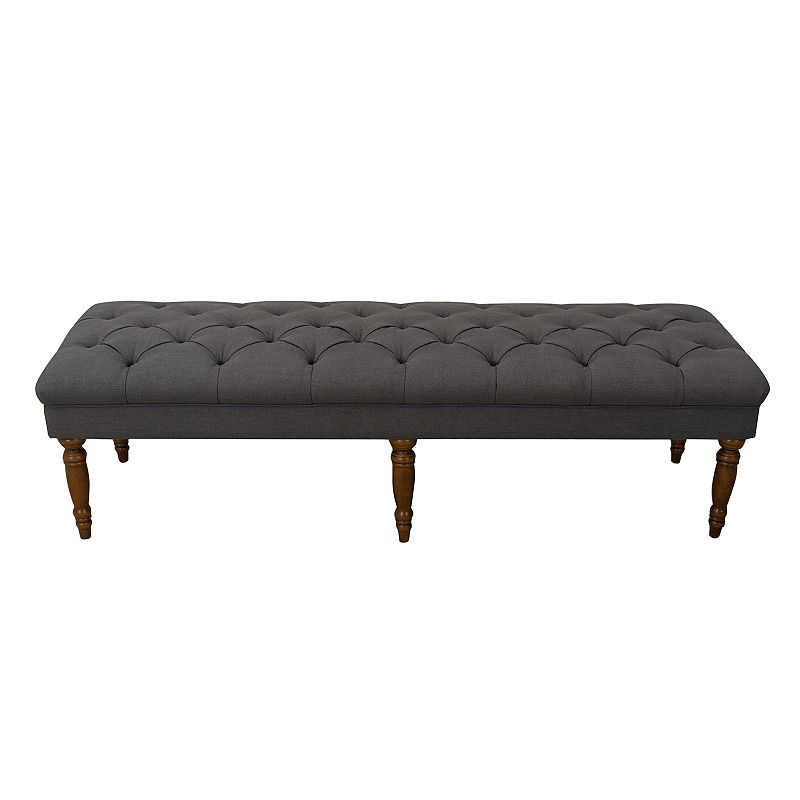 HomePop Layla Tufted Bench, Grey