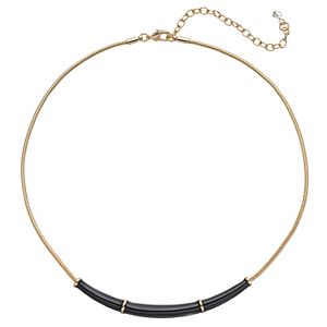 Napier Black Curved Bar Necklace