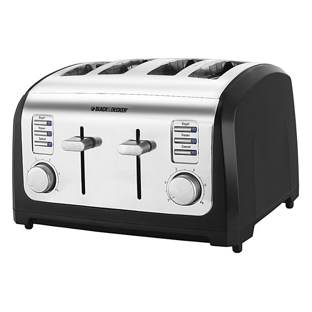 BLACK+DECKER 4-Slice Stainless Steel Extra-Wide Slot Toaster with Crumb  Tray TR4300SSD - The Home Depot