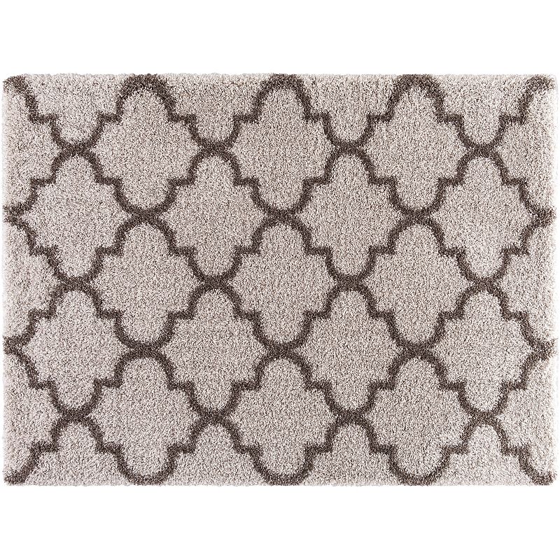 Concord Global Ocean Marrakech Trellis Shag Rug, Med Beige, 8X10 Ft