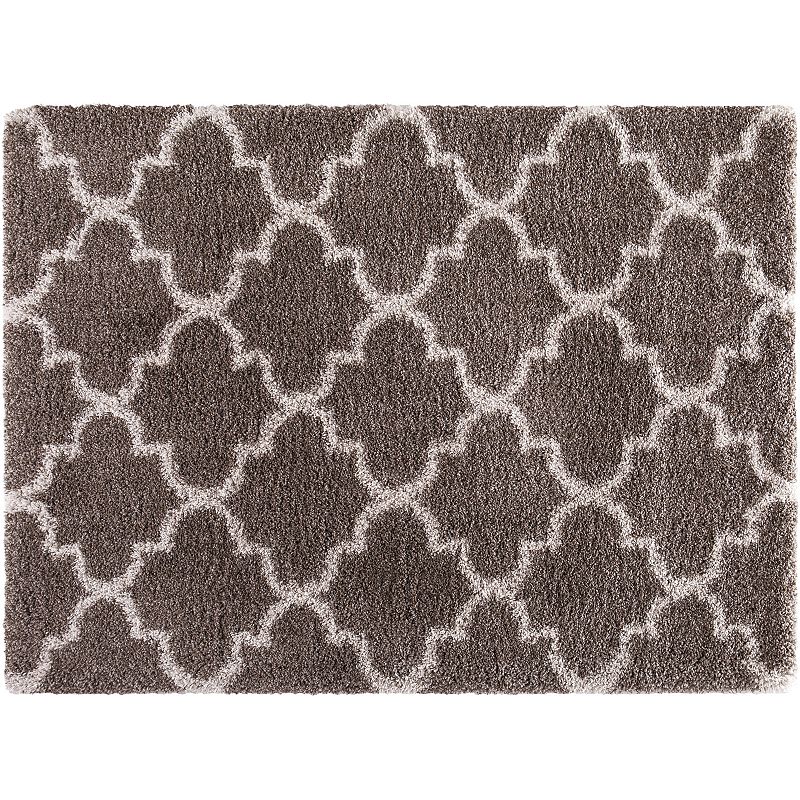 Concord Global Ocean Marrakech Trellis Shag Rug, Lt Brown, 8X10 Ft
