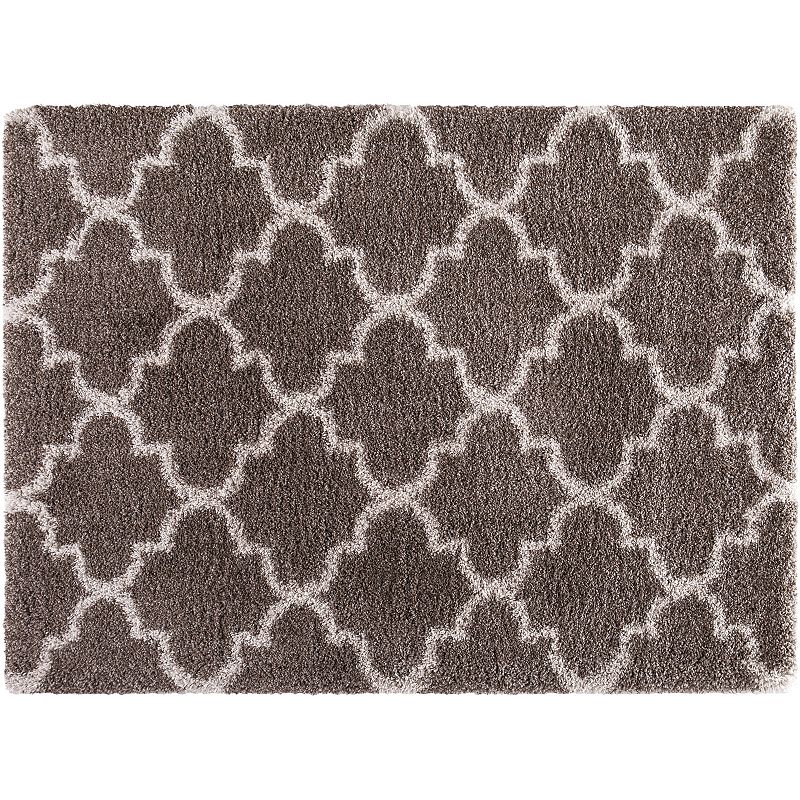 Concord Global Ocean Marrakech Trellis Shag Rug, Lt Brown, 5X7 Ft